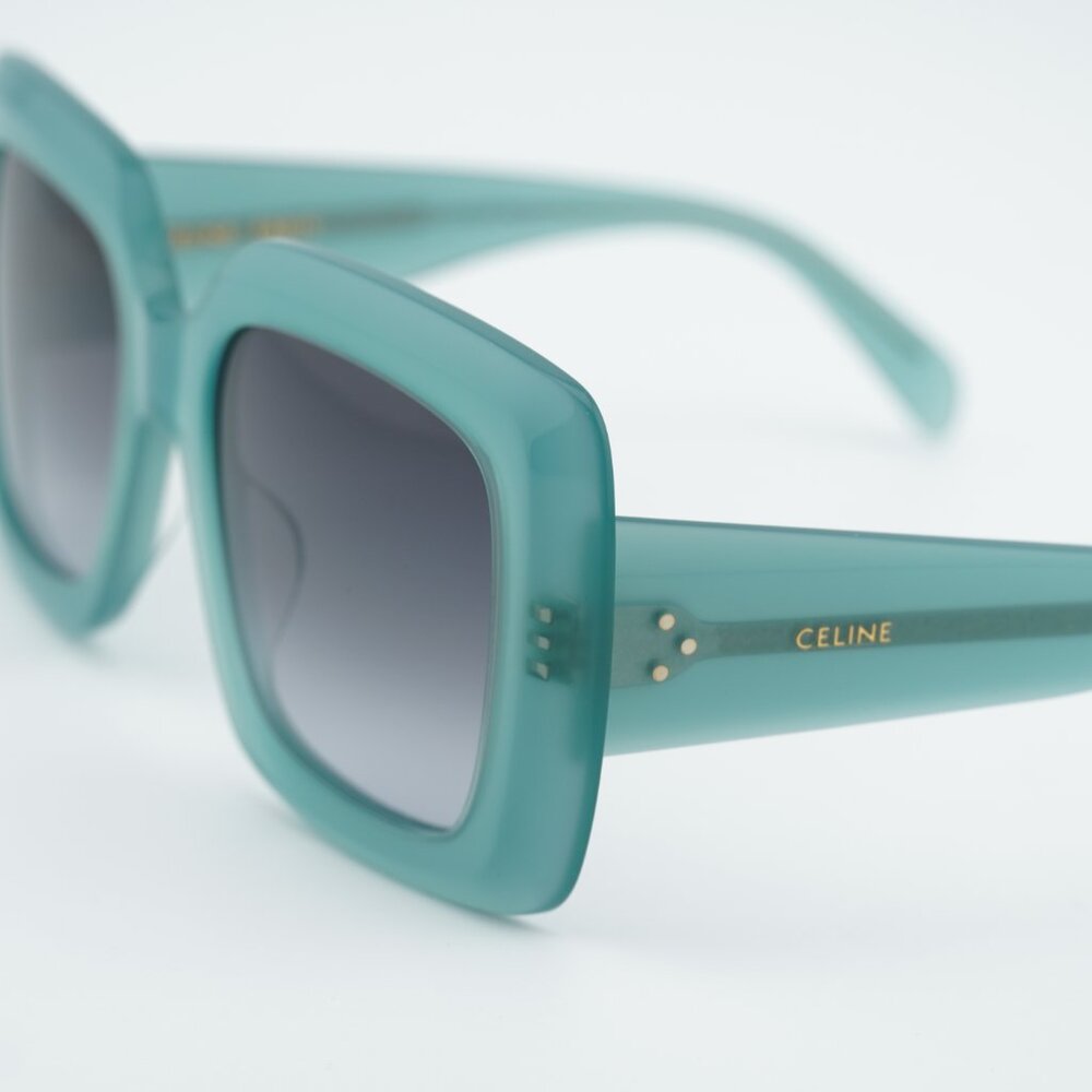 Celine CL40263I 93B Sunglasses Teal Square Frame, Grey Gradient Lenses - Picture 8 of 10